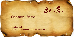 Csemez Rita névjegykártya